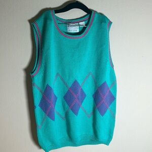 Vintage Jean Bell Hand Loomed 100% cotton vest size small school girl core​​